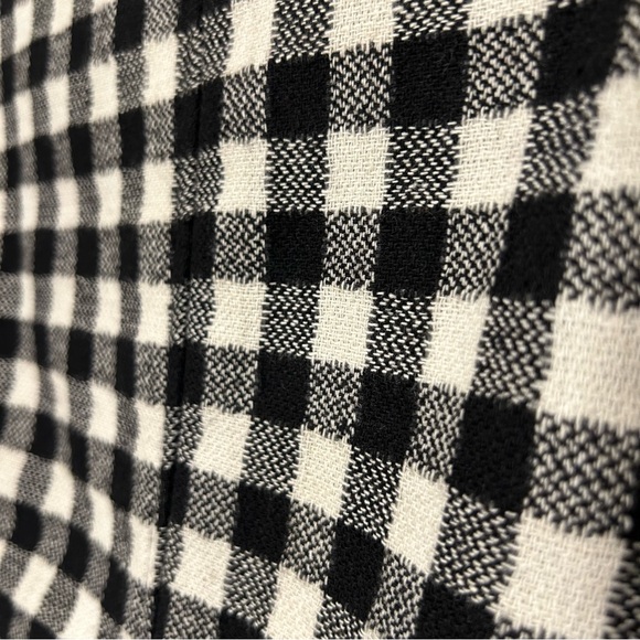 Anthropologie Burlapp Size 4 Wool Blend Black and cream checkered jacket - Picture 10 of 16